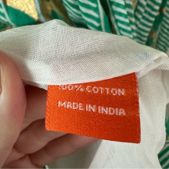 OLIPHANT Ascot Teal Gold Sleeveless Smocked Maxi Dress SZ XL - Picture 8 of 8